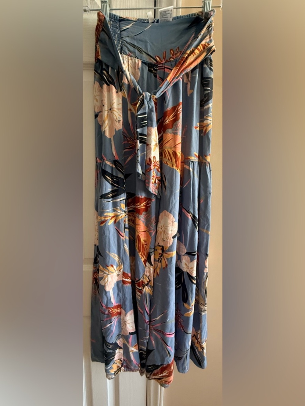 Blue Floral Flowy Pants